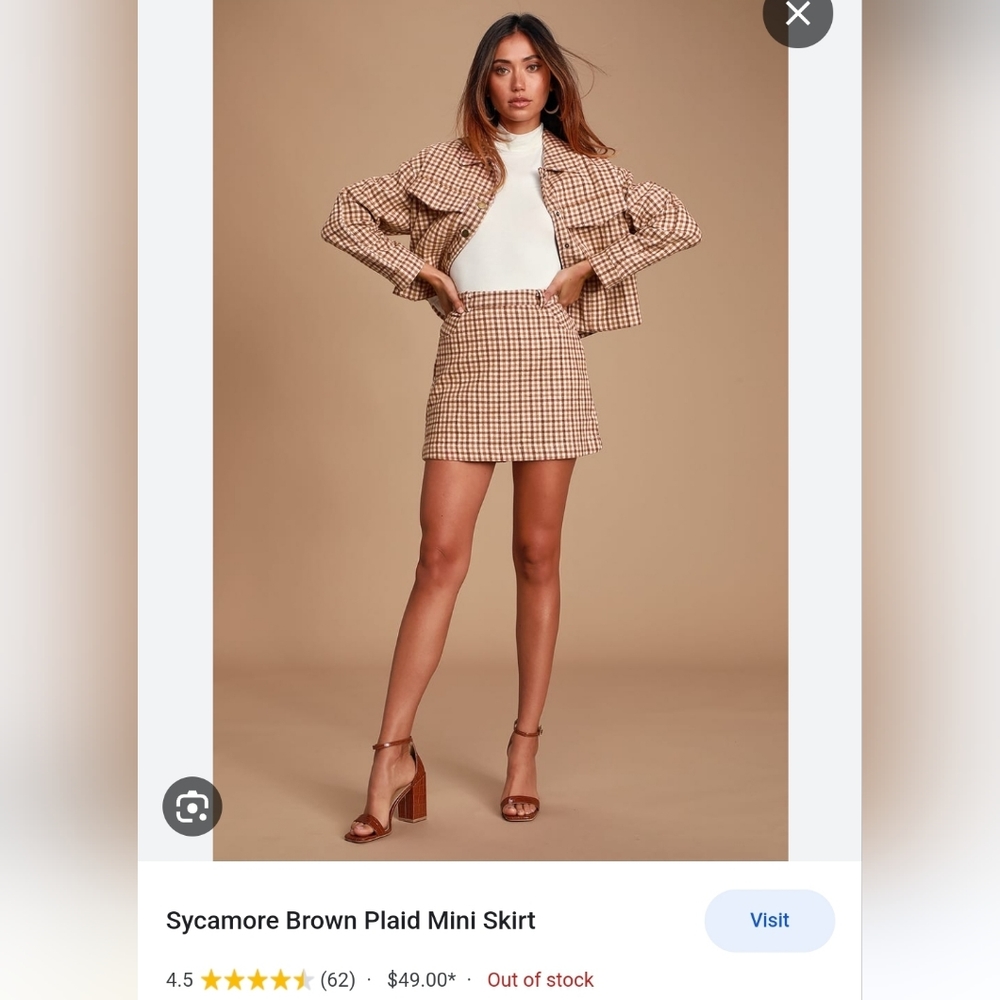 Sycamore Brown Plaid Mini Skirt